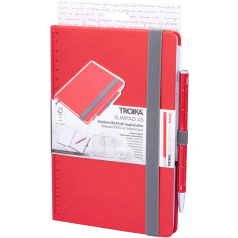 Bloco NotePad Din A5 | Esferográfica Vermelho