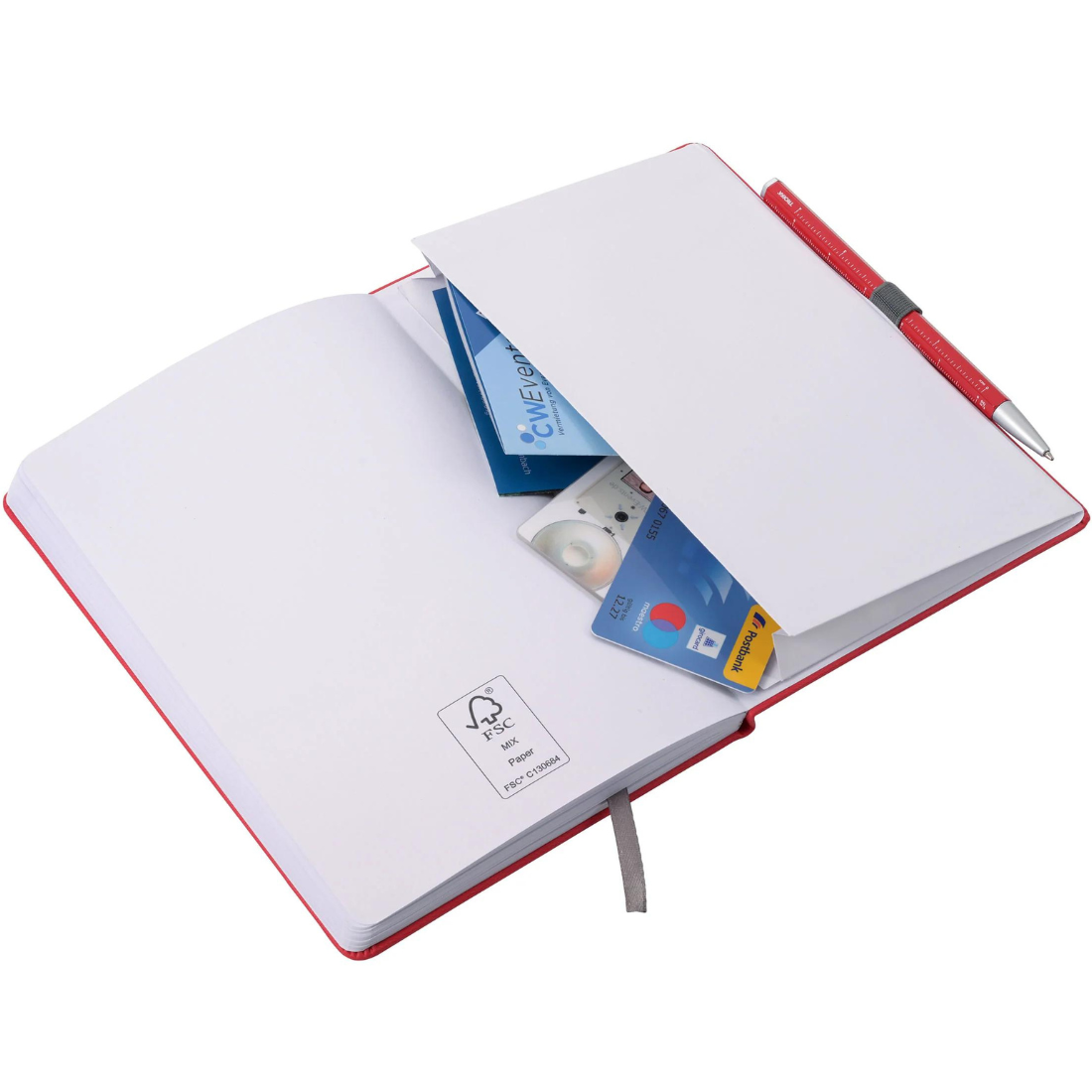 Bloco NotePad Din A5 | Esferográfica Vermelho
