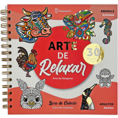 Livro Colorir Arte Relaxar Animais 30 Desenhos