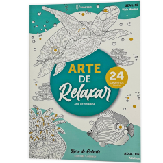 Livro Colorir Arte Relaxar Sea Life 24 Desenhos
