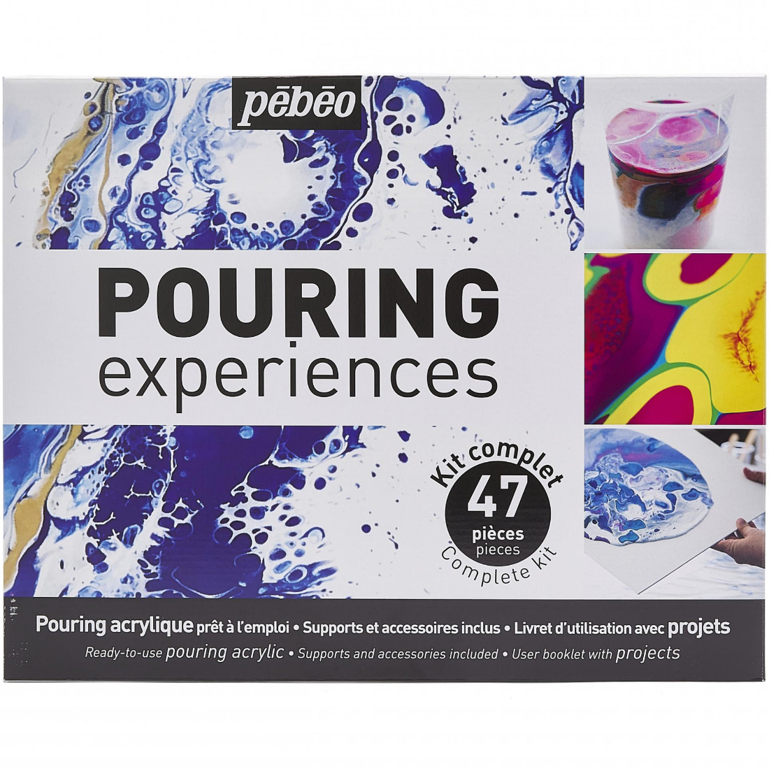 Set Completo Acrílico Pouring Experiences 47 Peças pébéo