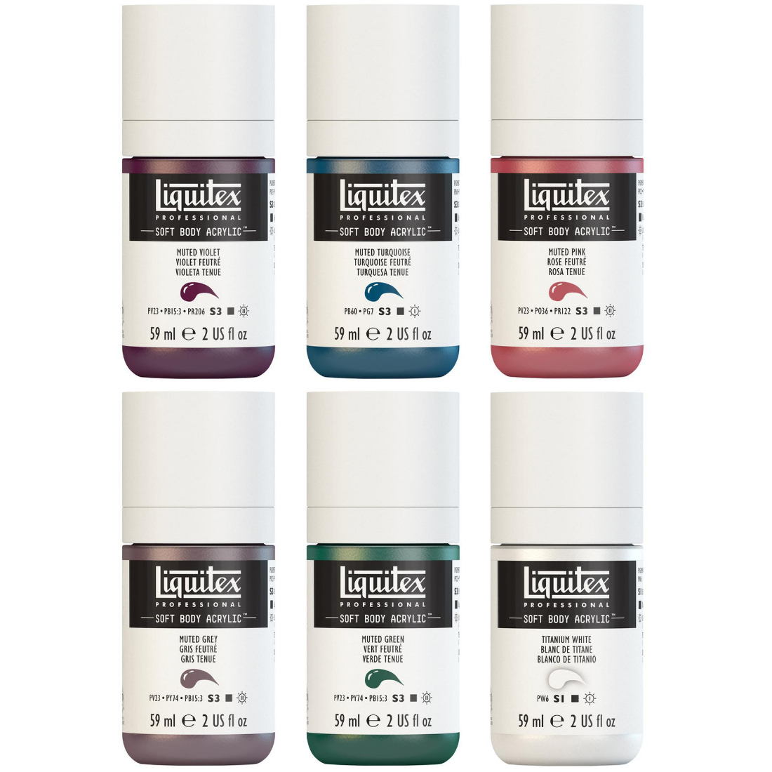 Acrílico Soft Body Profissional Muted Collection liquitex