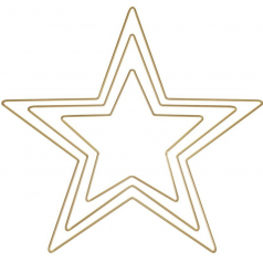Aros Metal Estrela Dourado 20-40cm 3 Peças