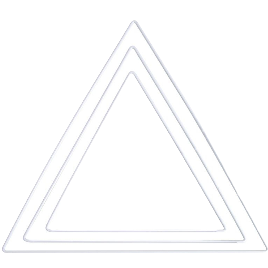 Aros Metal Lacado Triangulo Branco 3 Peças rayher