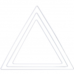 Aros Metal Lacado Triangulo Branco 3 Peças