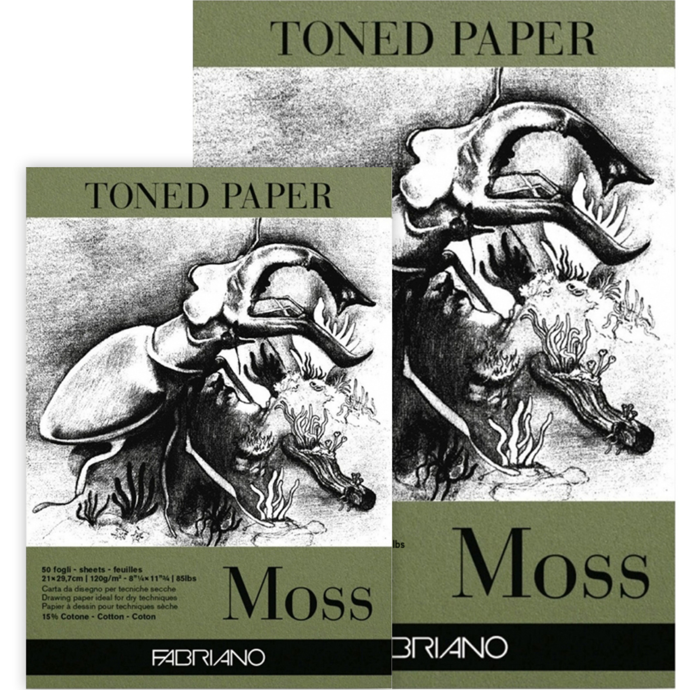 Bloco Papel Desenho Toned Moss Fabriano