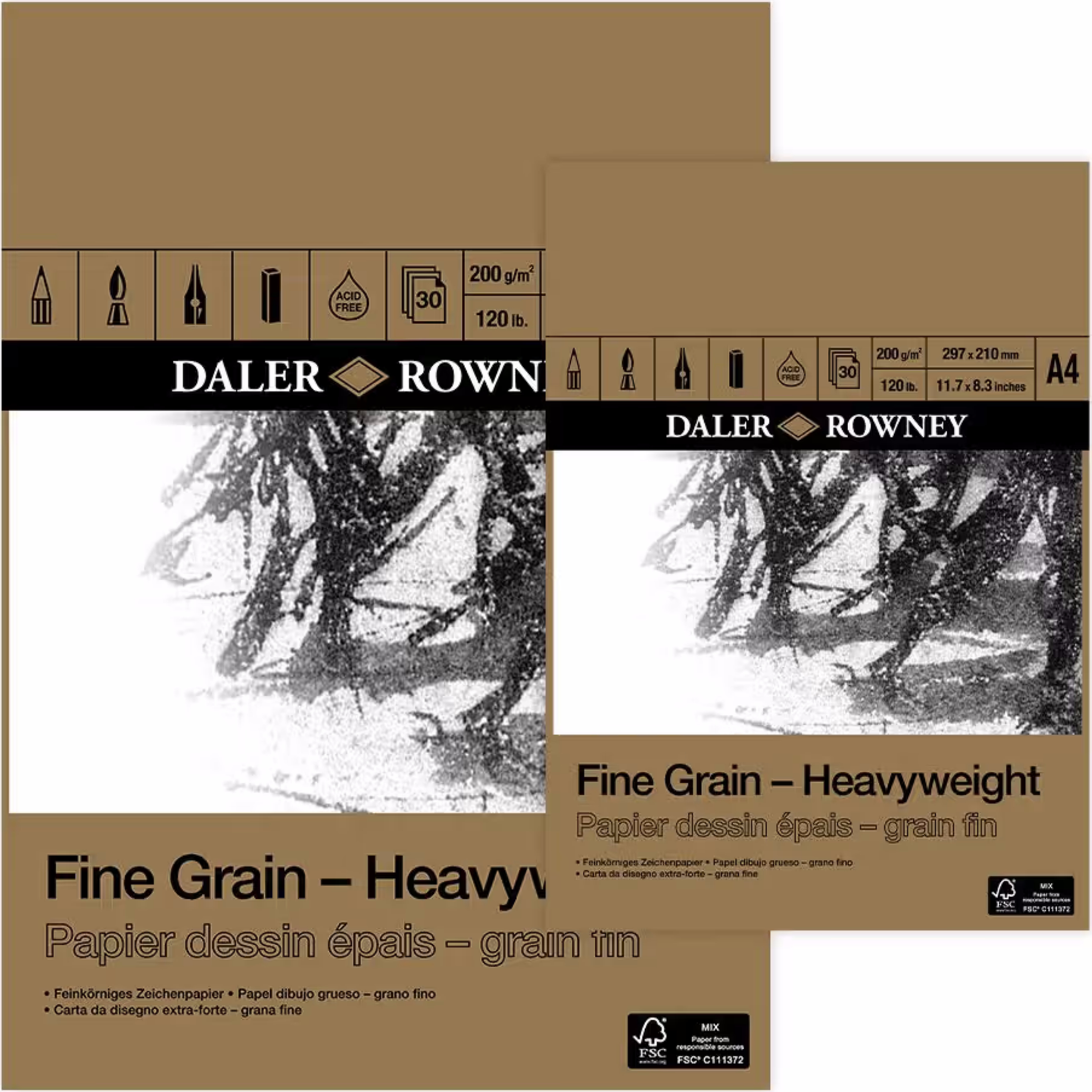 Bloco Papel Fine Grain HeavyWeight 200gm2 daler rowney