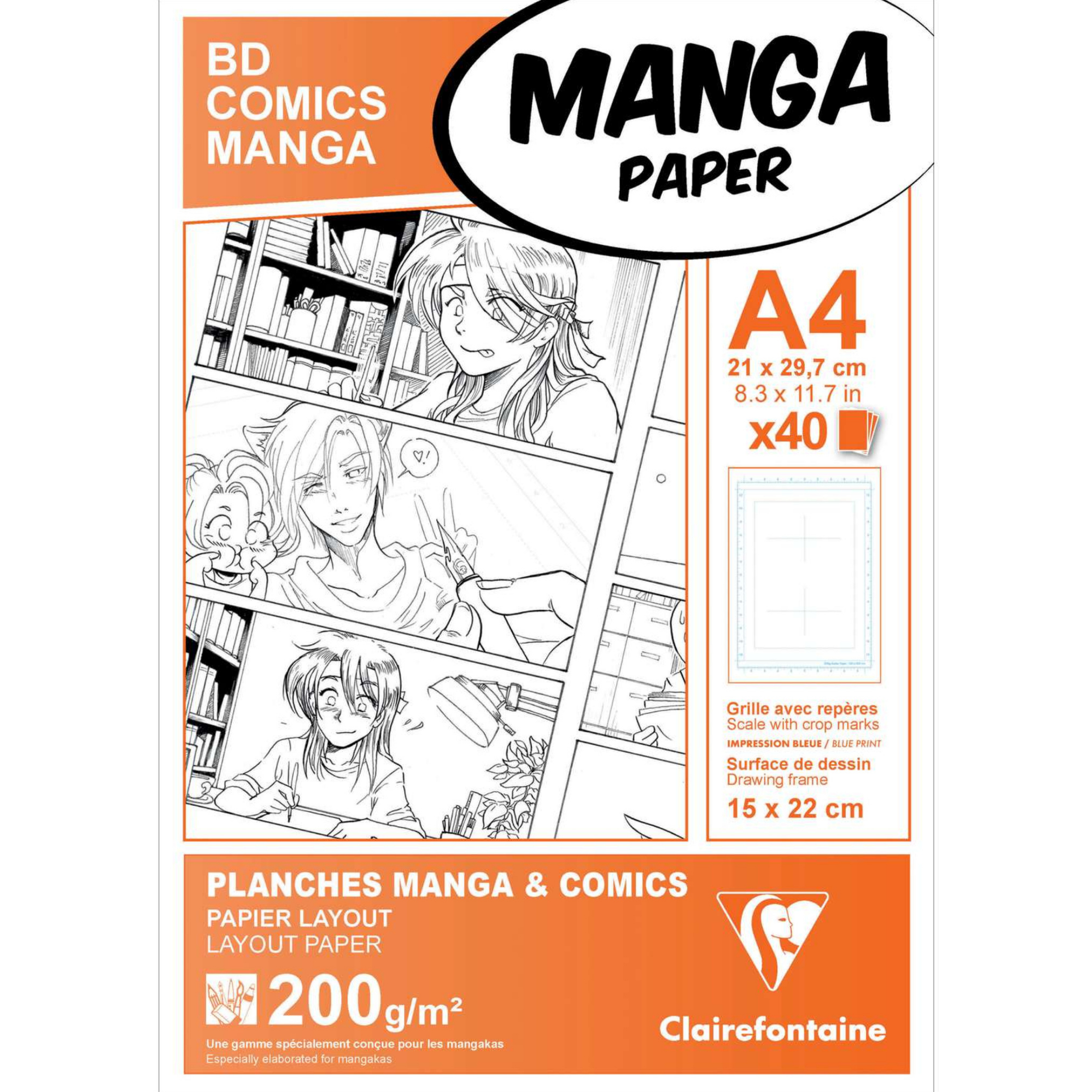 Bloco Papel Manga & Comics da Clairefontaine