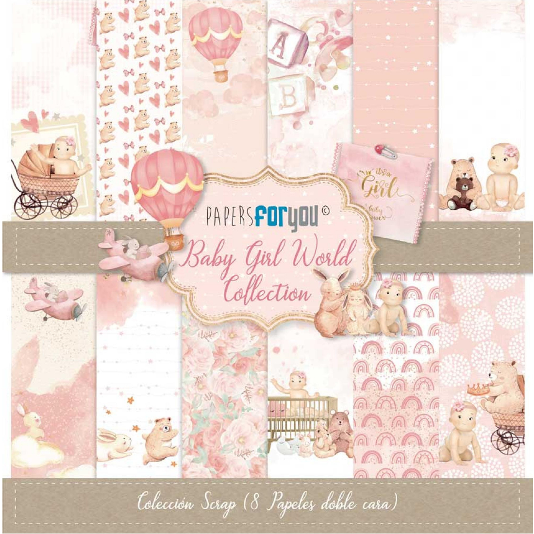 Bloco Papel Scrapbooking Baby Girl World PFY-3450 papersforyou