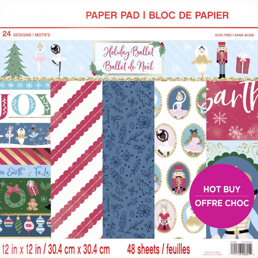 Bloco Papel Scrapbooking Holiday Ballet Christmas craft Smith