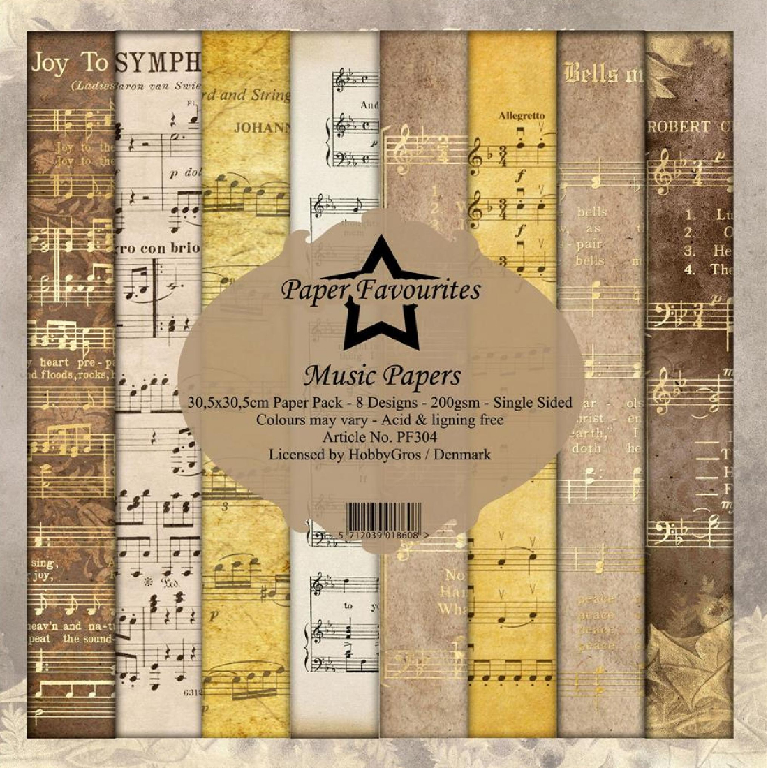 Bloco Papel Scrapbooking Music Papers PF304 PAPER FAVOURITES
