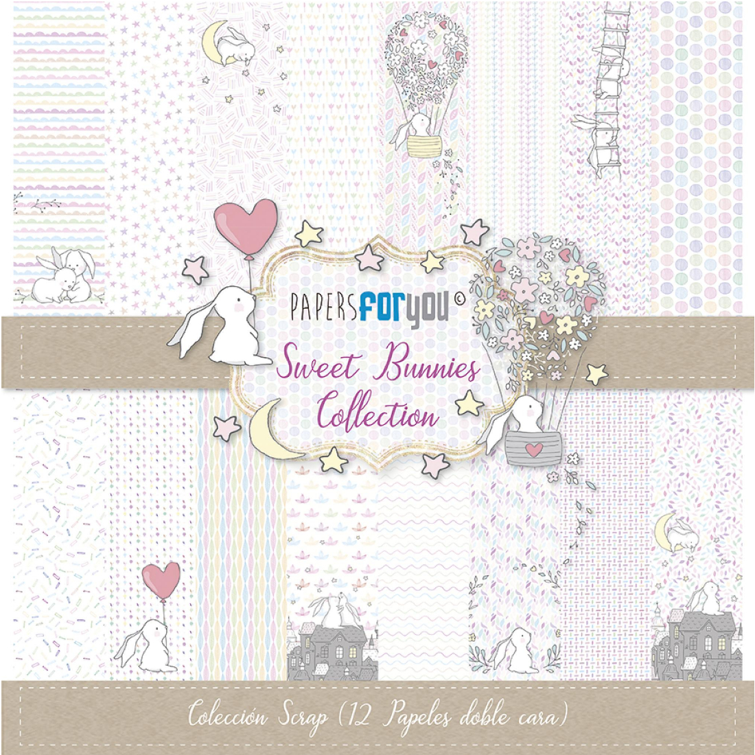 Bloco Papel Scrapbooking Sweet Bunnies PFY-1338 papersforyou