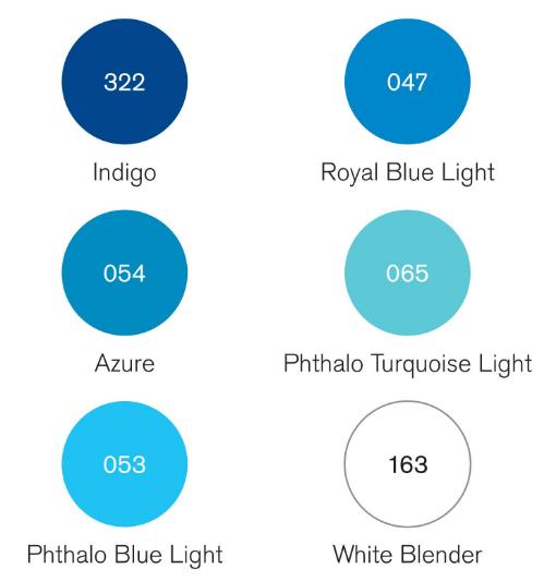 Marcadores Pigment Marker Blue Tones 6 Peças