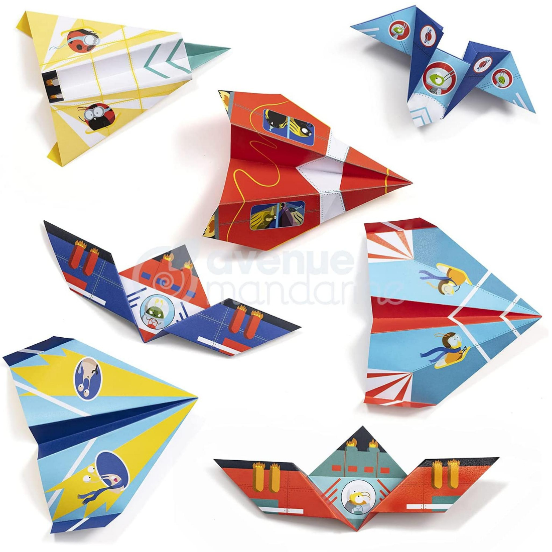 Caixa Criativa Papel Origami Aviões avenue mandarine