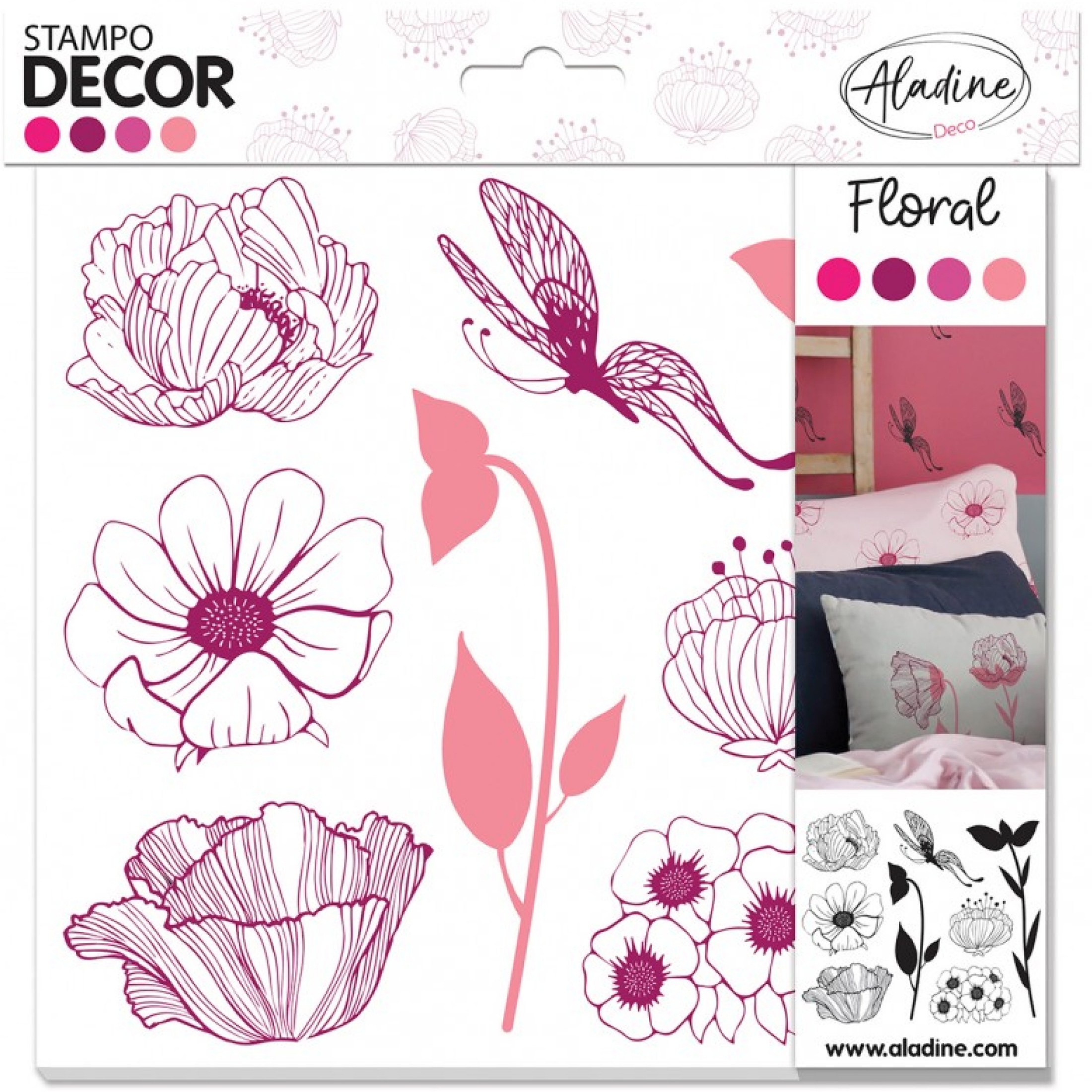 Carimbo Decor Floral 05284 8 Motivos aladine