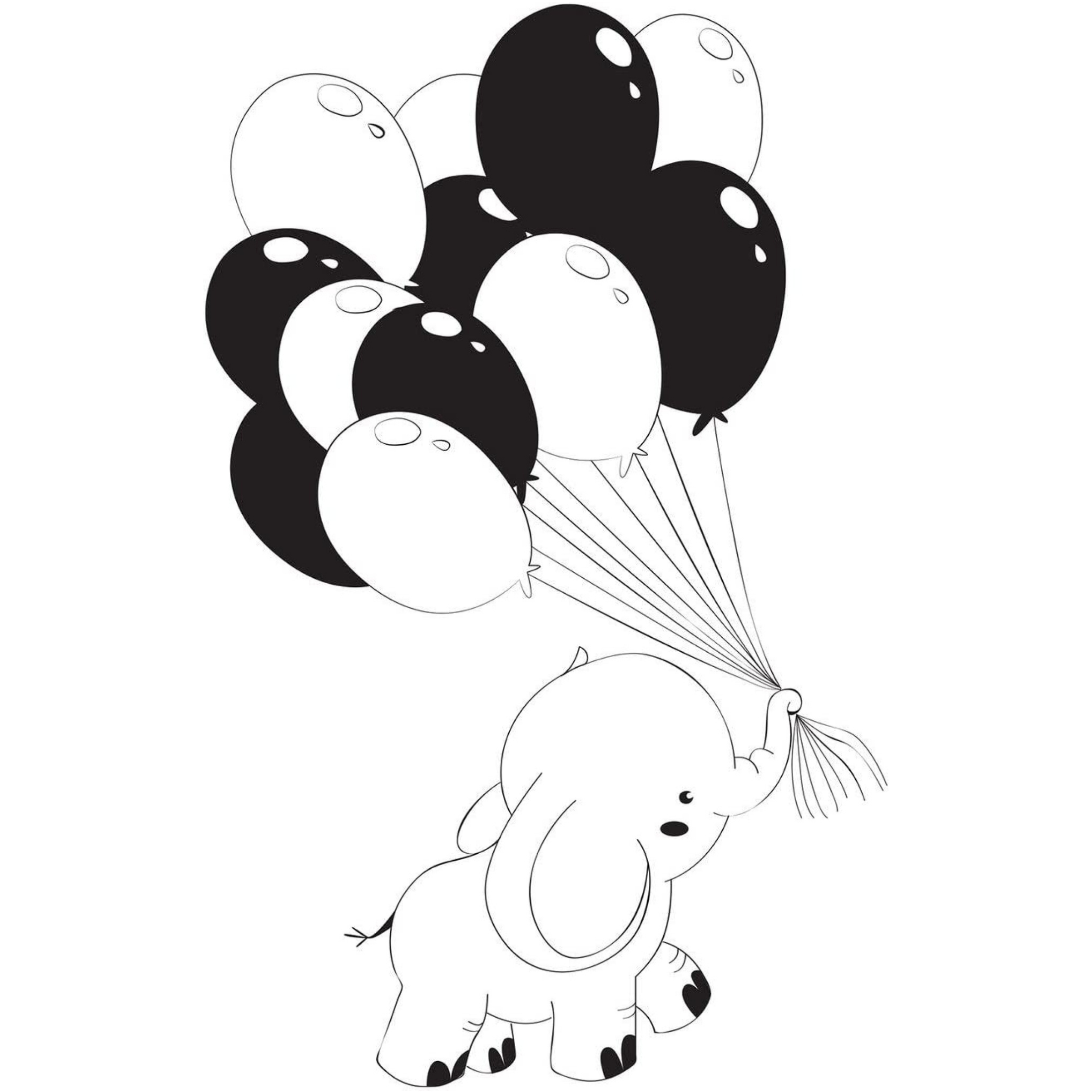Carimbo Madeira Balões Elefante D01766 Aladine