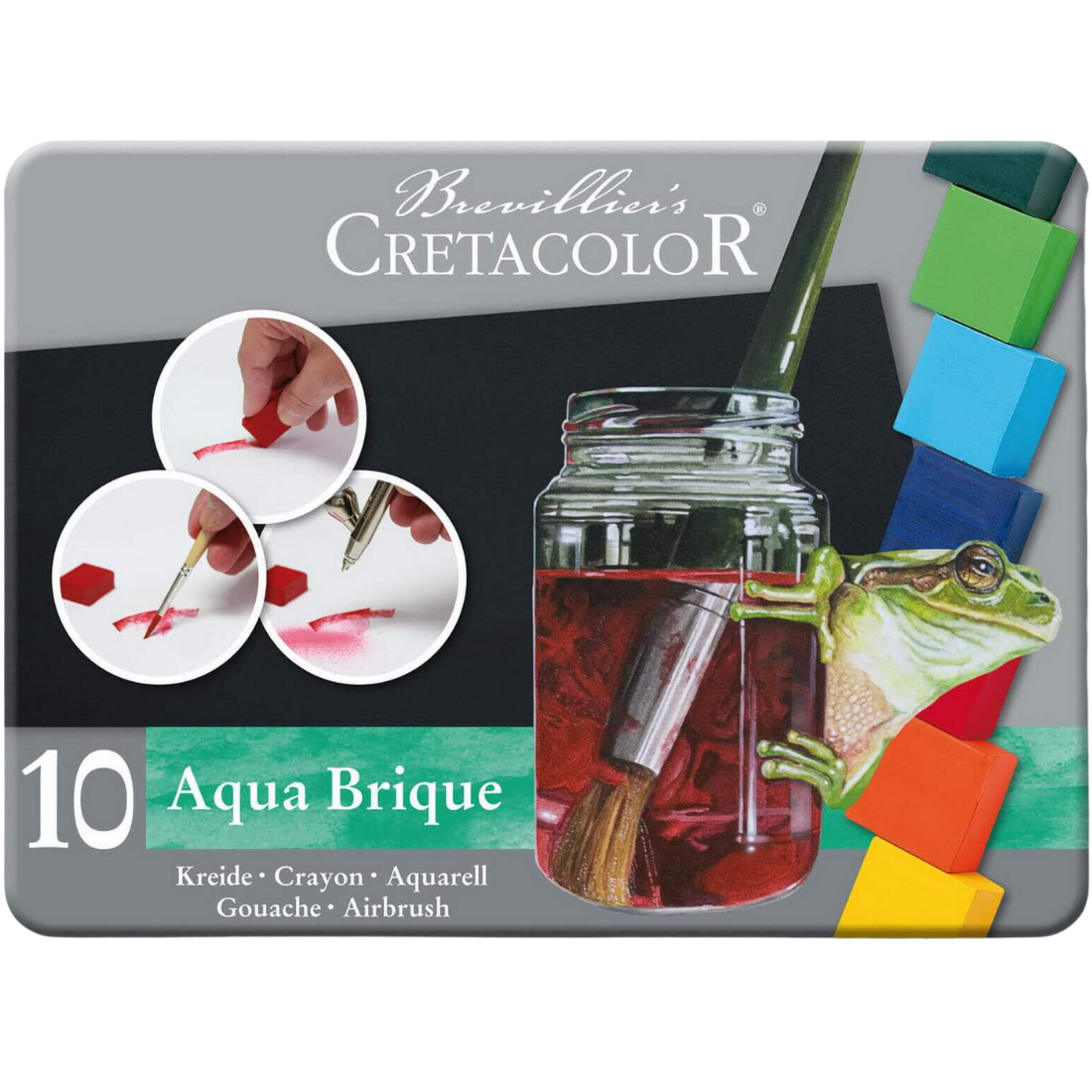 Conjunto aguarela Aqua Brique com 10 unidades da Cretacolor.