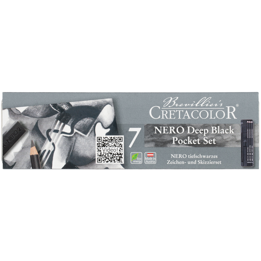 Conjunto Carvão Nero Pocket Cretacolor