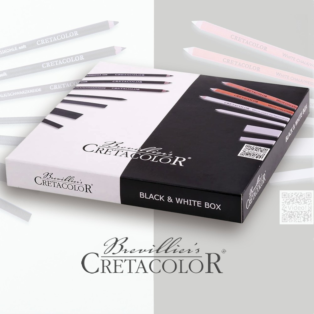 Conjunto Desenho Black & White 25 Peças Cretacolor