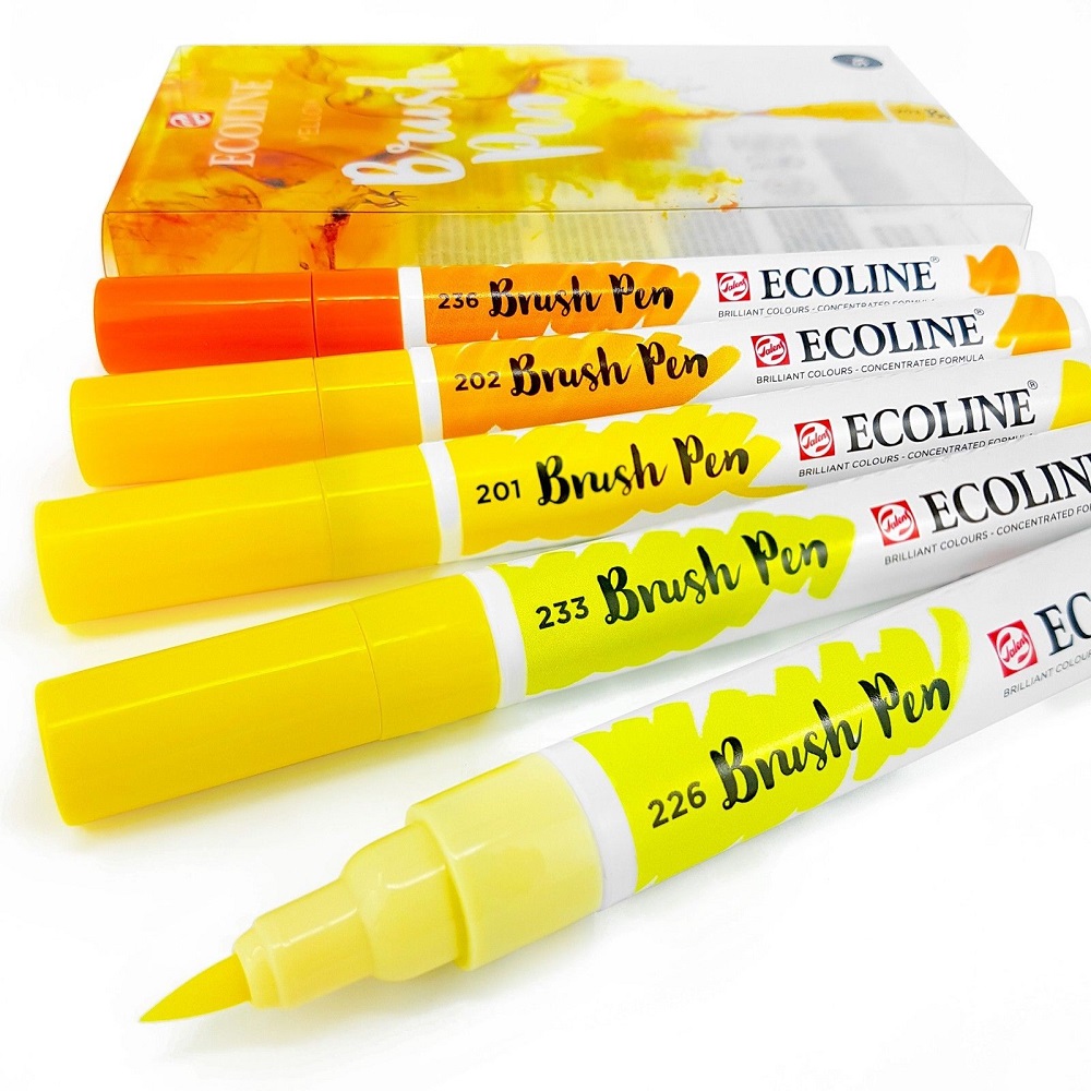 Marcadores Aguarela Brush Pen Ecoline Amarelo da Talens