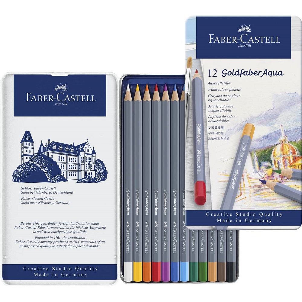 Lápis de cor Goldfaber Aqua Aguarelável caixa 12 unidades Faber Castell