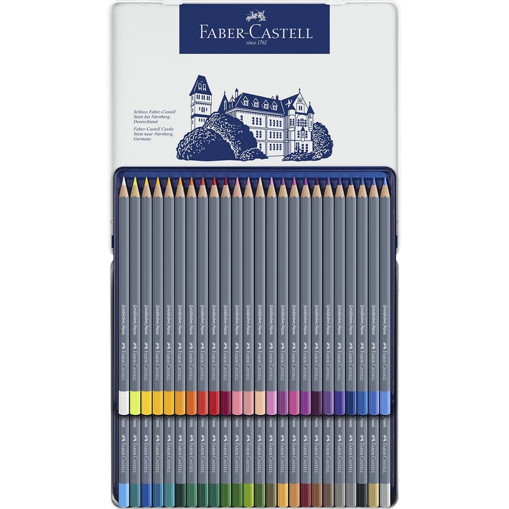 Lápis de cor Goldfaber Aqua Aguarelável caixa 48 unidades Faber Castell