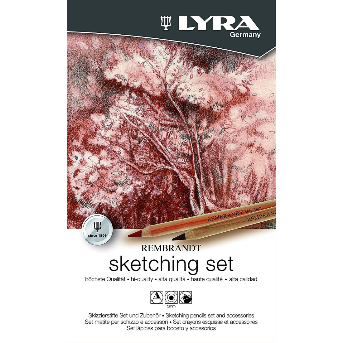 Lápis Rembrandt Sketching 11 Peças Lyra