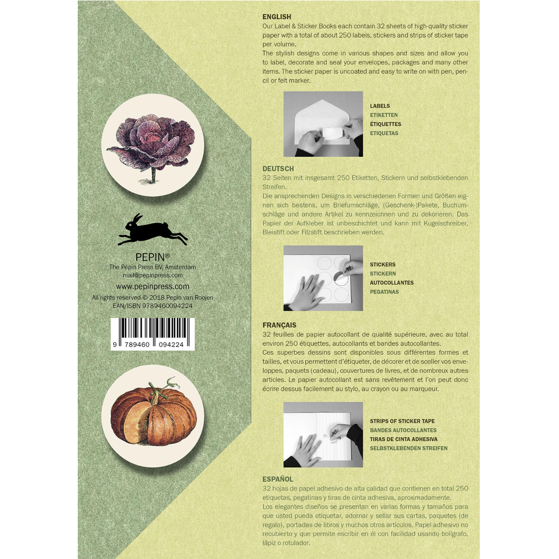 Livro Stickers  Etiquetas Natural History pepin