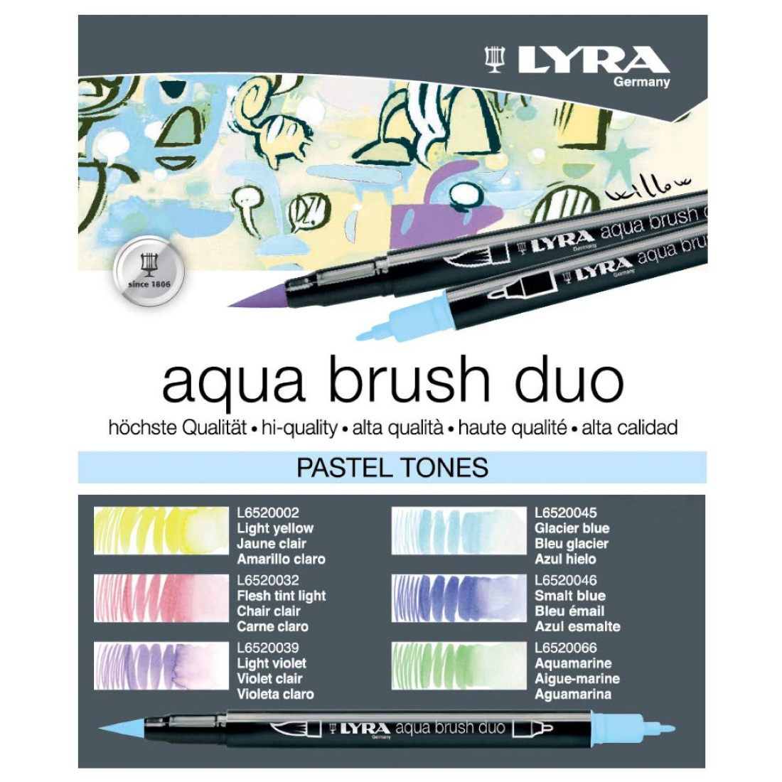 Marcadores Aqua Brush Duo Tons Pastel lyra