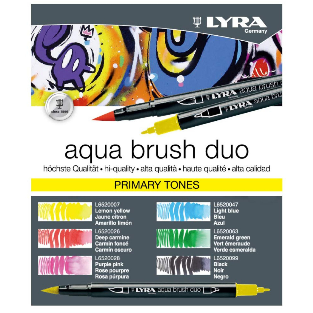 Marcadores Aqua Brush Duo Tons Primários lyra