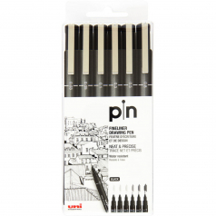 Pack Marcador Pin Fineliner Preto