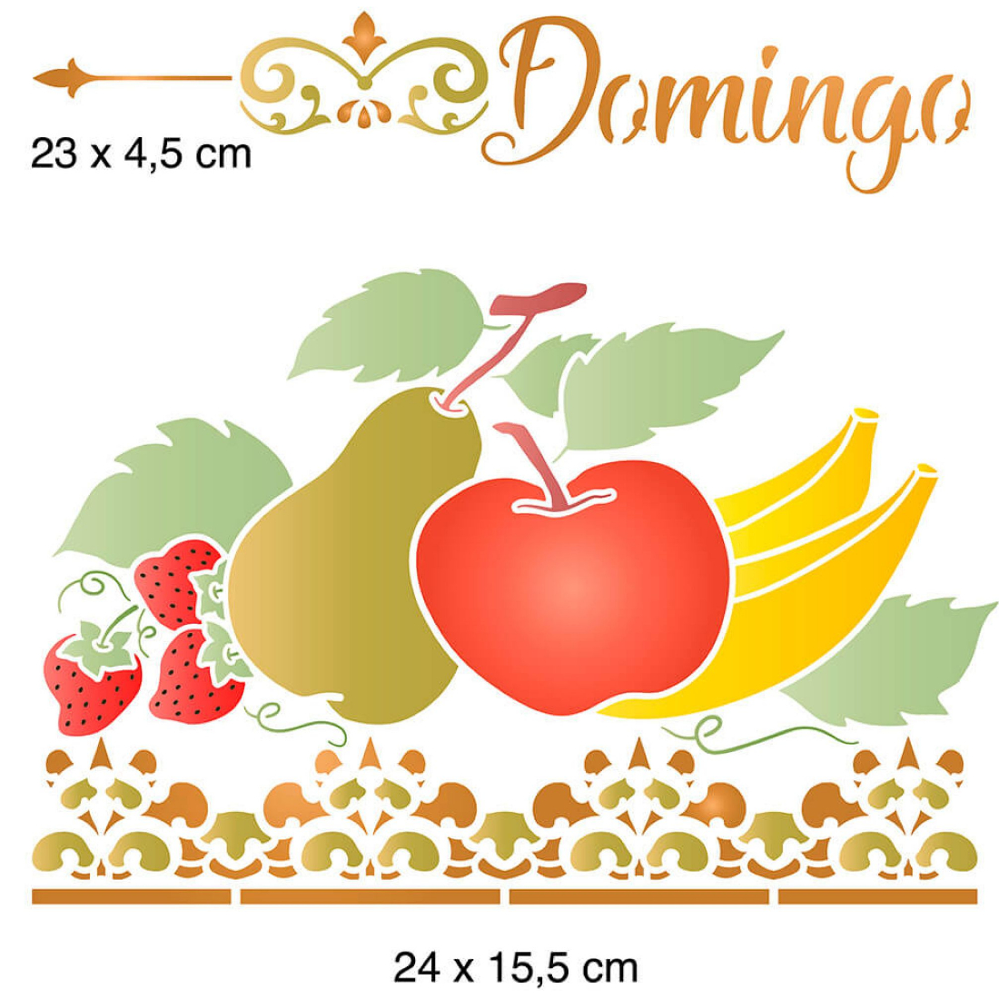 Stencil Domingo Salada de Frutas STR-160 20X25cm litoarte