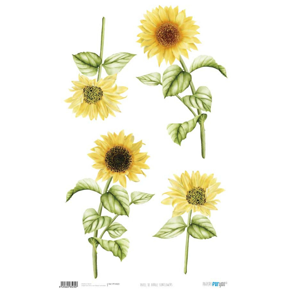 Papel Arroz Sunflowers PFY4323 papersforyou