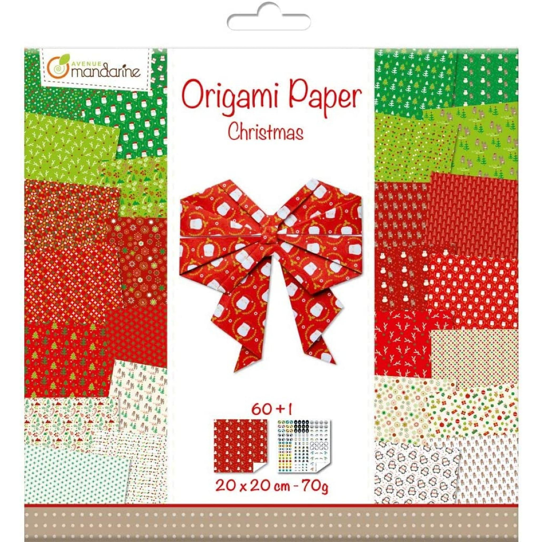 Papel Origami Christmas avenue mandarine