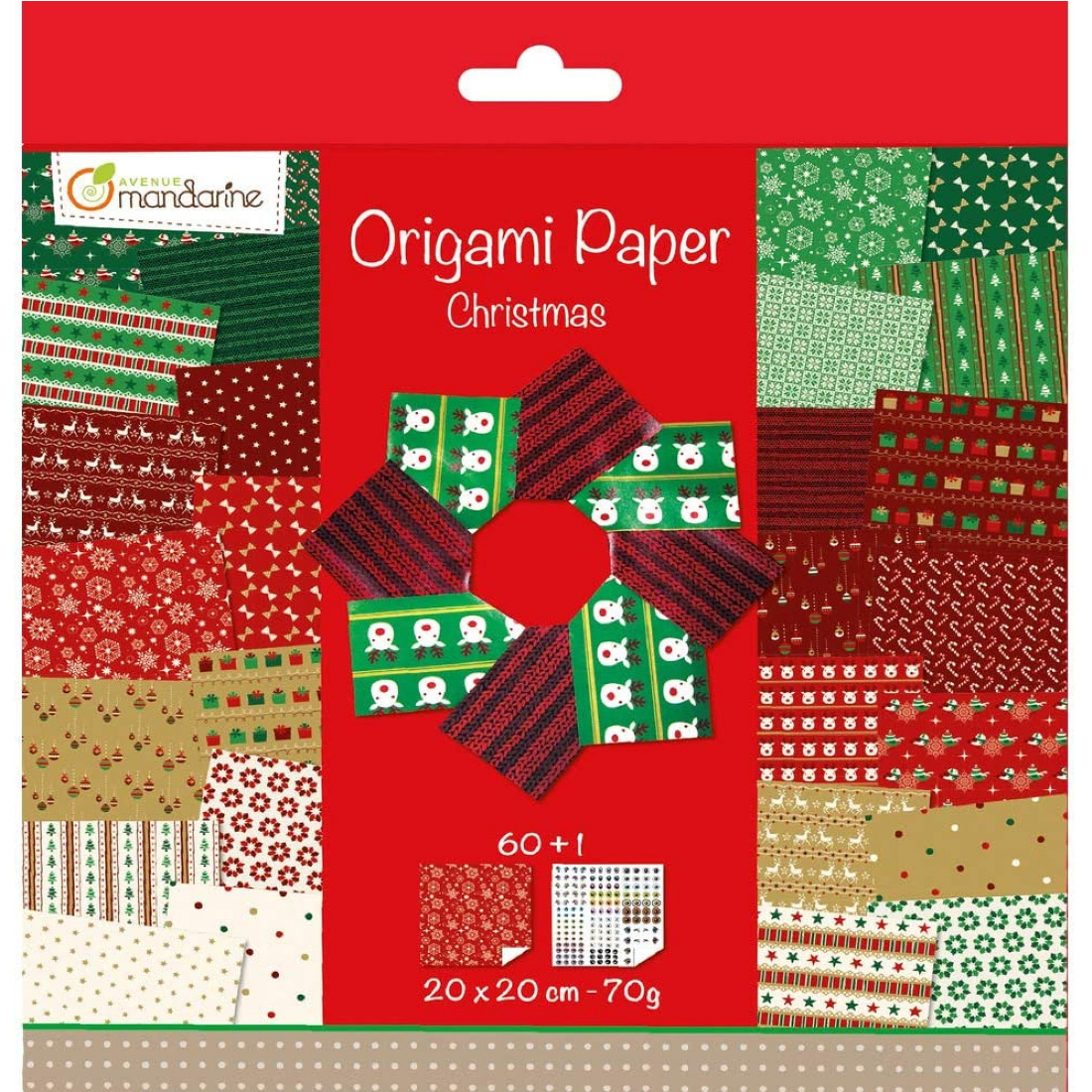 Papel Origami Christmas Red avenue mandarine