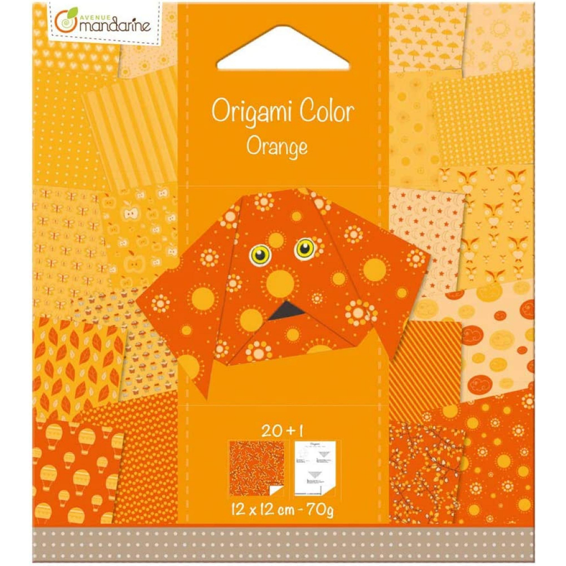 Papel Origami Color Orange avenue mandarine