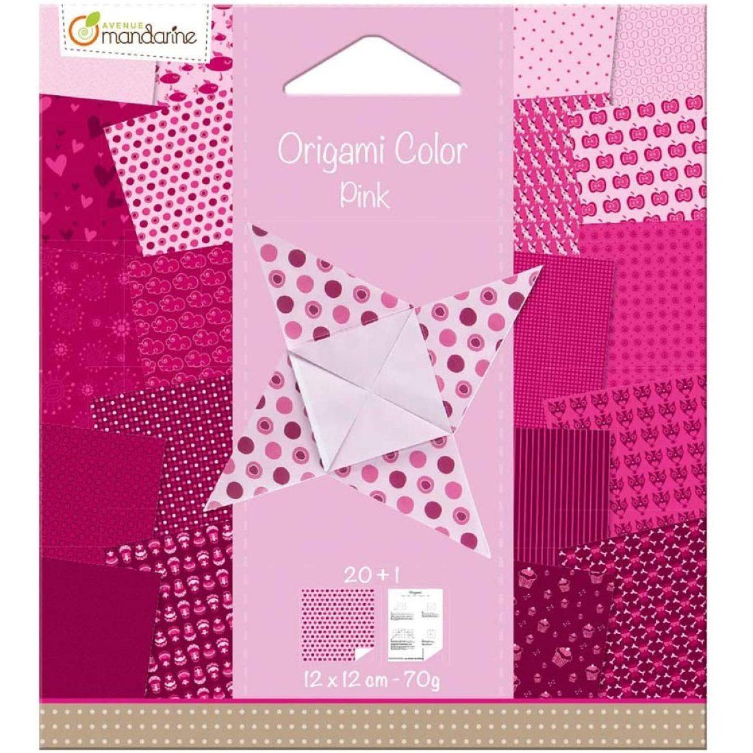 Papel Origami Color Pink avenue mandarine