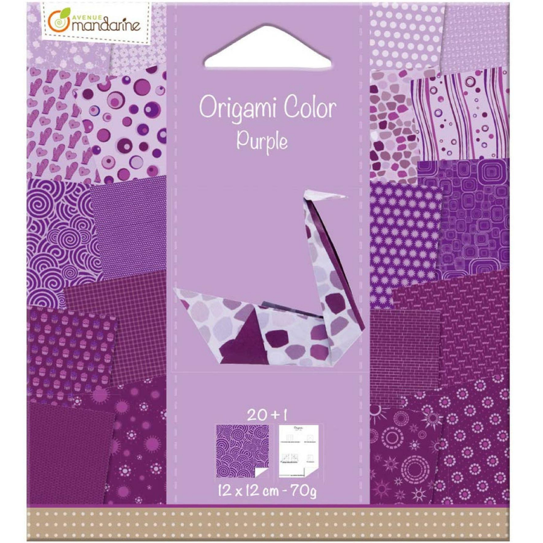 Papel Origami Color Purple avenue mandarine