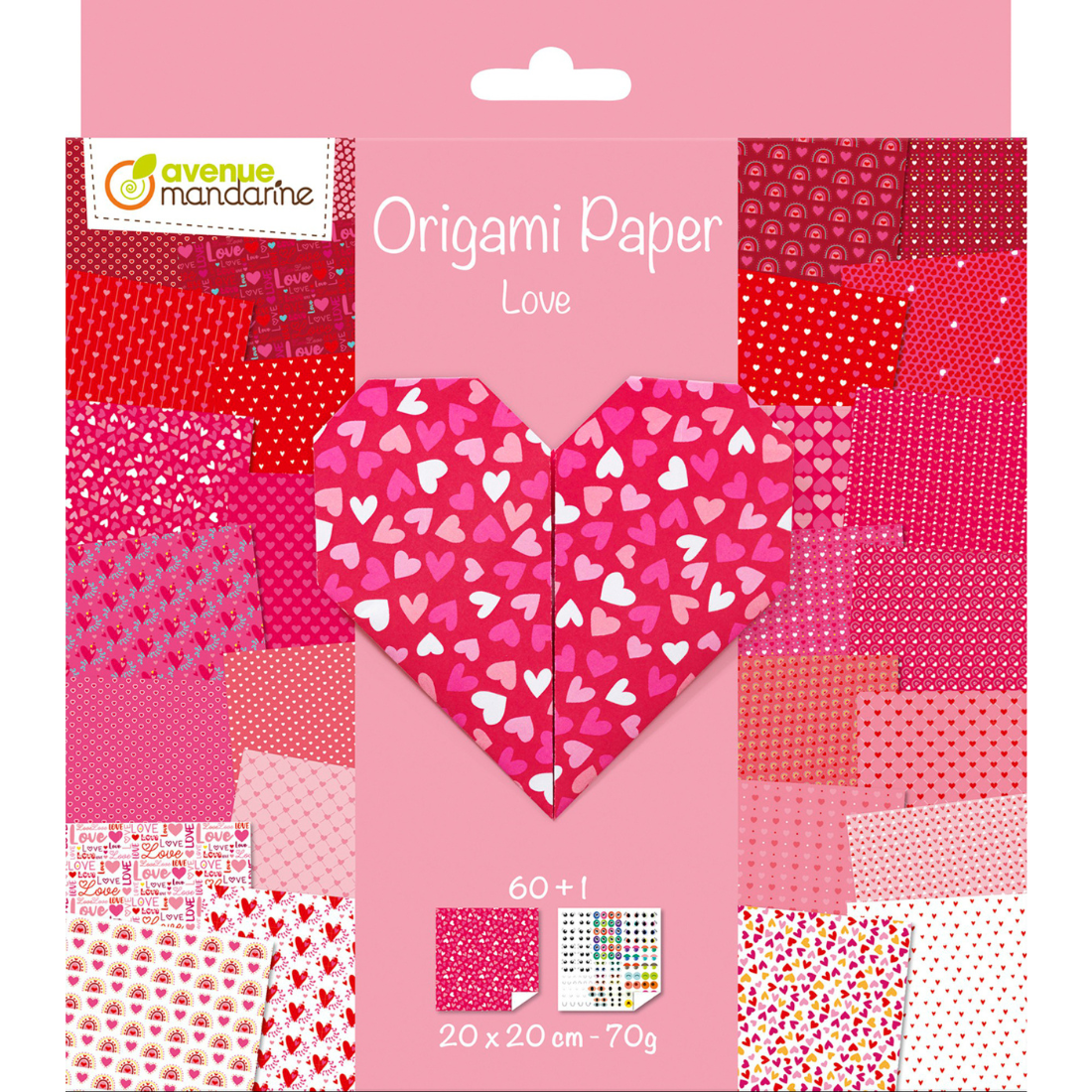 Papel Origami Love avenue mandarine
