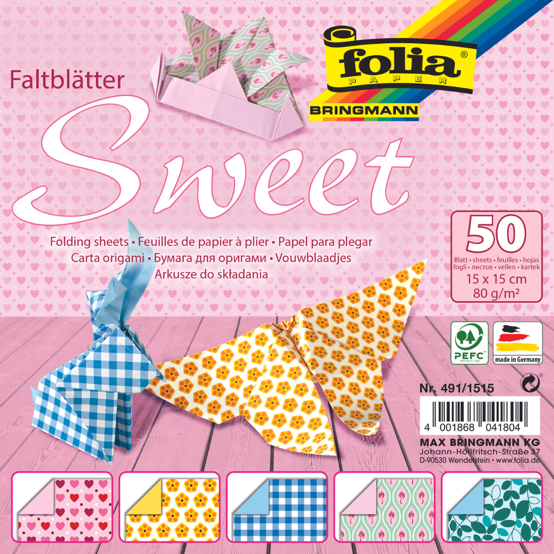 Papel Origami Motivo Sweet da Folia