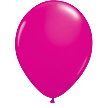 Balão liso de látex de cor rosa fúscia da Globo.