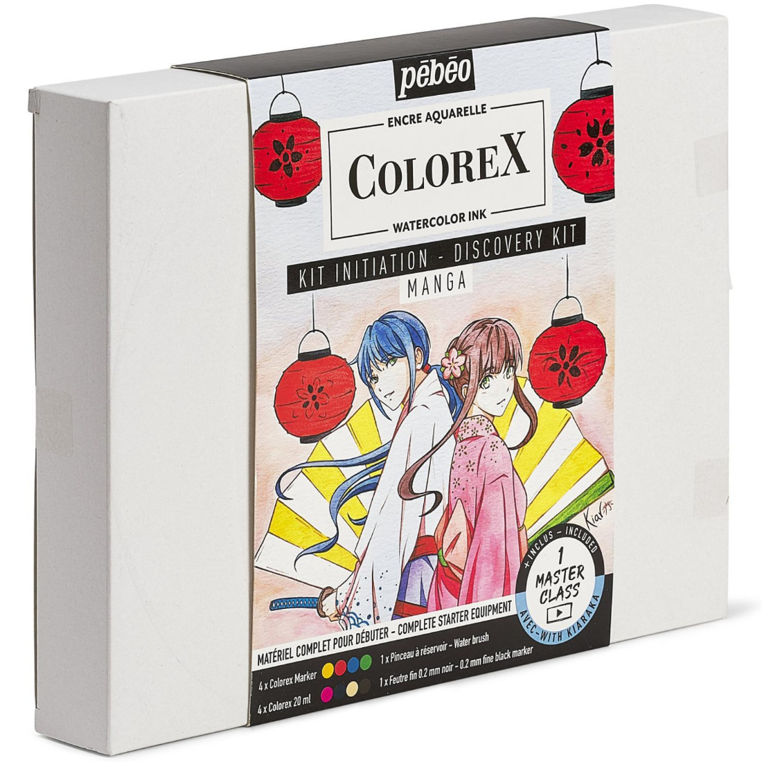 Set Iniciação Manga Aguarela Ink Colorex 11 Peças Pébéo