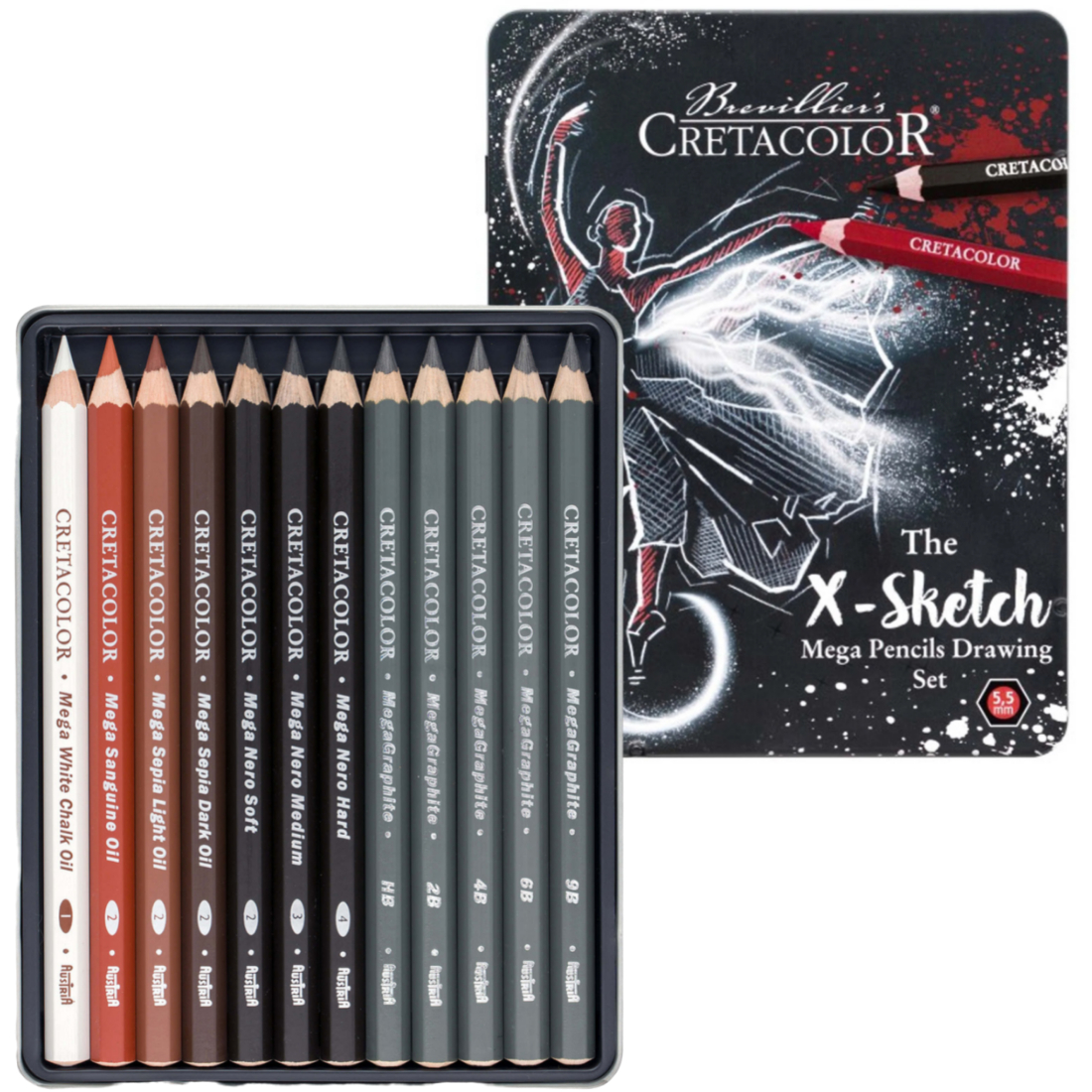 Cretacolor X-Sketch Mega Pencil Drawing Set of 12