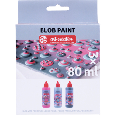 Set Tinta Acrilica Blob Pink Art Creation 3 Peças