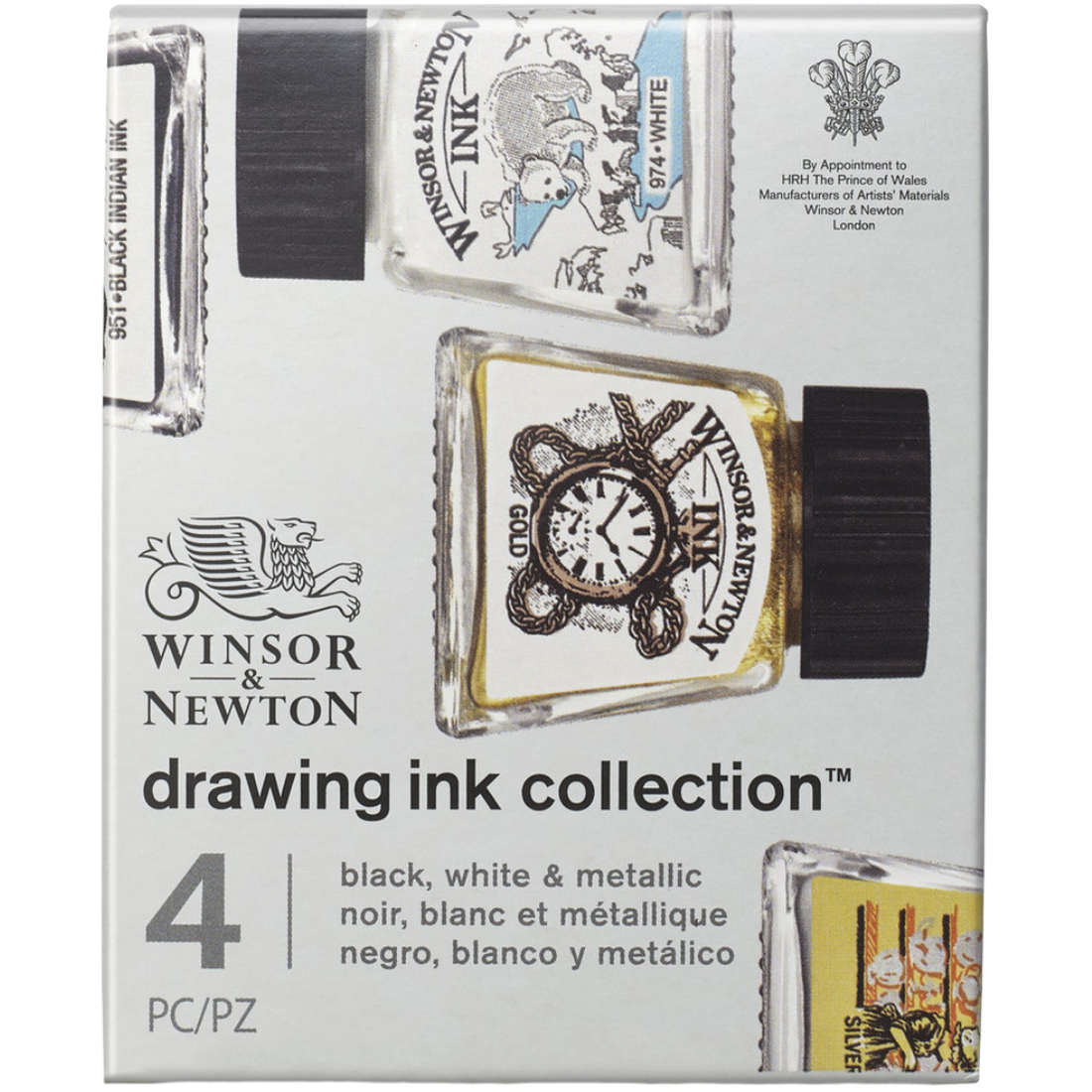 Set Tinta Drawing Ink Collection 4 Cores winsor & newton