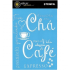 Stencil Chá e Café 20X30cm