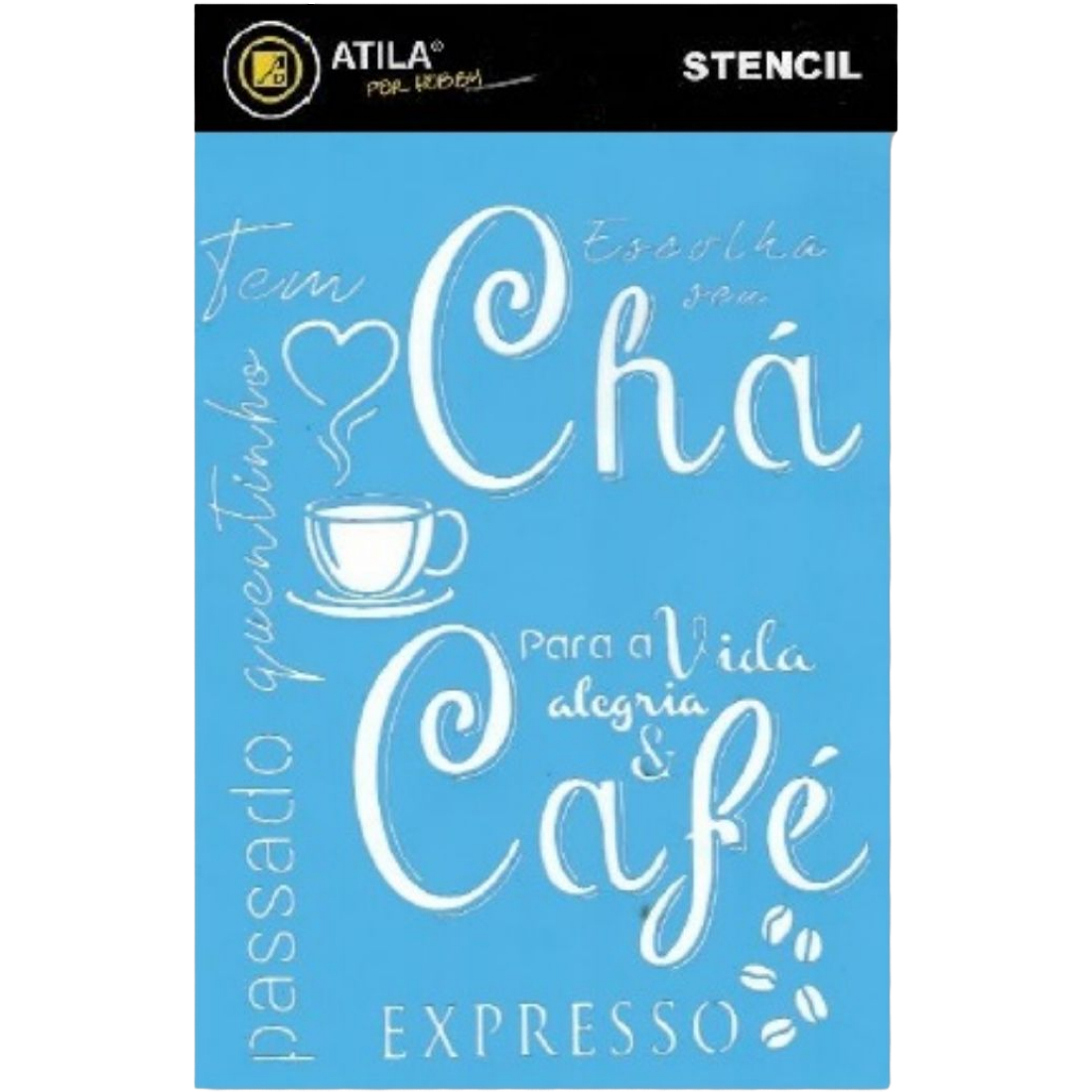 Stencil Chá e Café 20X30cm atila decor