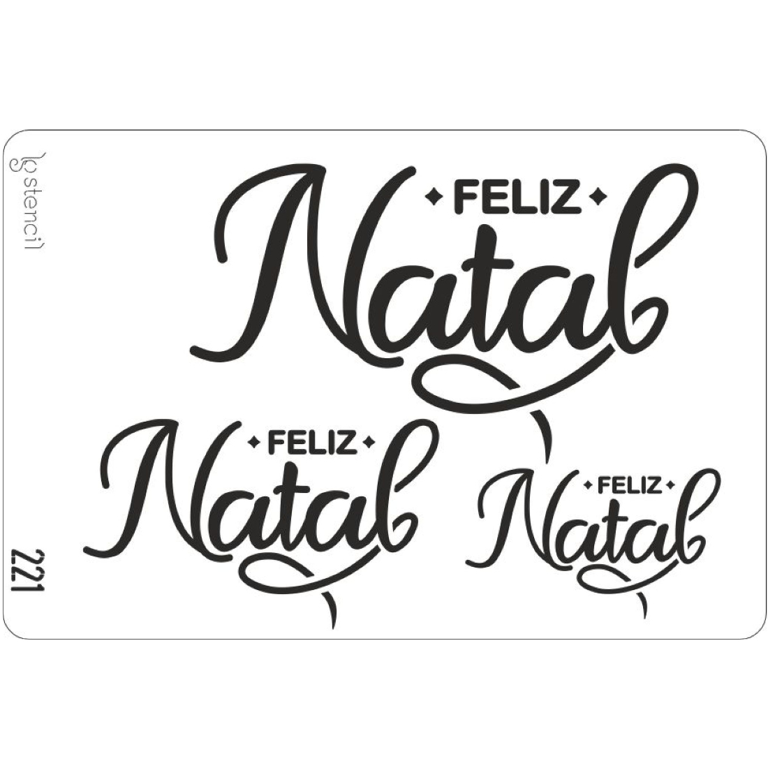 Stencil Feliz Natal 221 20X30cm LG arts&crafts