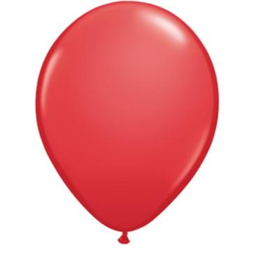 Balão liso de látex de cor vermelho da Globo.