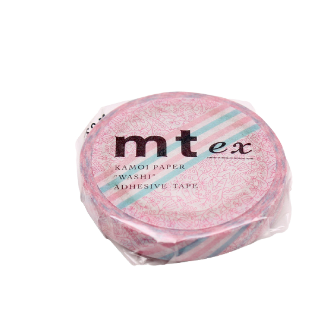 Washi Tape EX Pink Flower Stripe MTEX1P176Z MT 03
